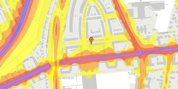 Trafikstøjkort på Mørk Hansens Vej 19, 3. mf, 2000 Frederiksberg