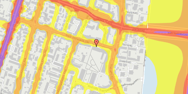 Trafikstøjkort på Niels Ebbesens Vej 5C, 5. tv, 1911 Frederiksberg C