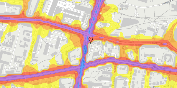 Trafikstøjkort på Nordre Fasanvej 12, st. th, 2000 Frederiksberg