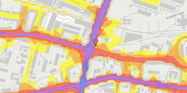 Trafikstøjkort på Nordre Fasanvej 14A, st. , 2000 Frederiksberg