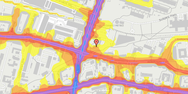 Trafikstøjkort på Nordre Fasanvej 14B, st. th, 2000 Frederiksberg