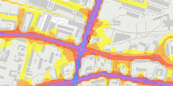 Trafikstøjkort på Nordre Fasanvej 16, 4. th, 2000 Frederiksberg