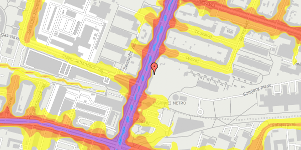 Trafikstøjkort på Nordre Fasanvej 32, st. th, 2000 Frederiksberg