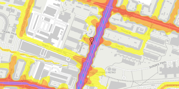 Trafikstøjkort på Nordre Fasanvej 33B, st. th, 2000 Frederiksberg