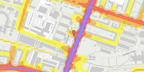 Trafikstøjkort på Nordre Fasanvej 33C, st. th, 2000 Frederiksberg