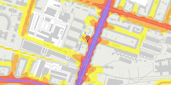 Trafikstøjkort på Nordre Fasanvej 33C, st. 2, 2000 Frederiksberg