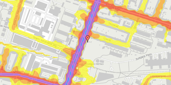 Trafikstøjkort på Nordre Fasanvej 36, st. th, 2000 Frederiksberg