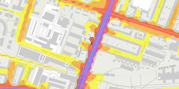 Trafikstøjkort på Nordre Fasanvej 37B, st. mf, 2000 Frederiksberg