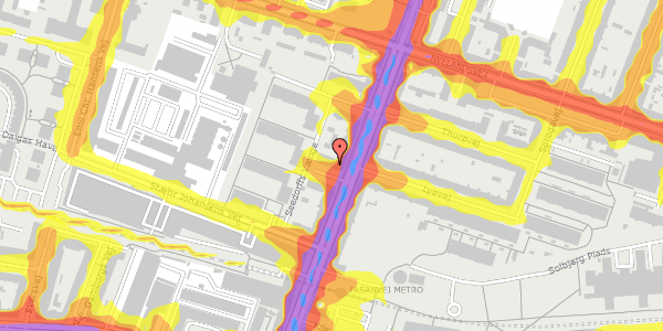 Trafikstøjkort på Nordre Fasanvej 37B, 3. th, 2000 Frederiksberg