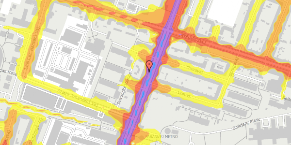 Trafikstøjkort på Nordre Fasanvej 39B, st. th, 2000 Frederiksberg