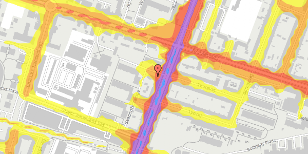 Trafikstøjkort på Nordre Fasanvej 41B, st. th, 2000 Frederiksberg