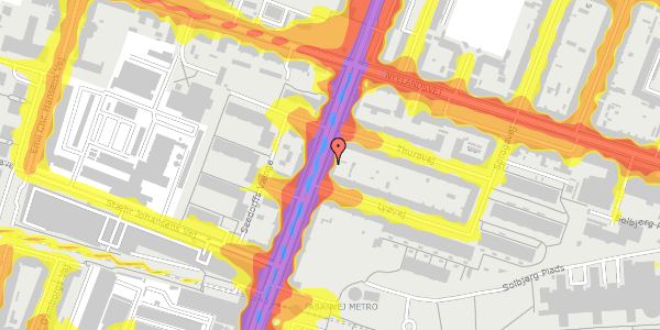 Trafikstøjkort på Nordre Fasanvej 42, st. th, 2000 Frederiksberg