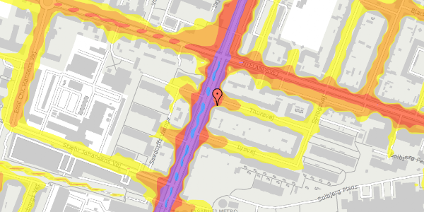 Trafikstøjkort på Nordre Fasanvej 44B, st. , 2000 Frederiksberg