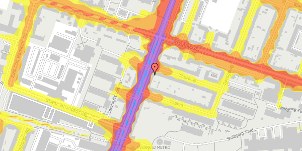 Trafikstøjkort på Nordre Fasanvej 44, st. th, 2000 Frederiksberg