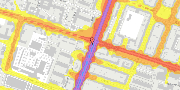 Trafikstøjkort på Nordre Fasanvej 45, 2000 Frederiksberg