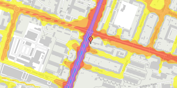 Trafikstøjkort på Nordre Fasanvej 46, st. th, 2000 Frederiksberg