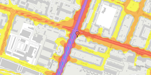 Trafikstøjkort på Nordre Fasanvej 48, st. th, 2000 Frederiksberg