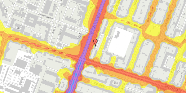 Trafikstøjkort på Nordre Fasanvej 60, 1. 11, 2000 Frederiksberg