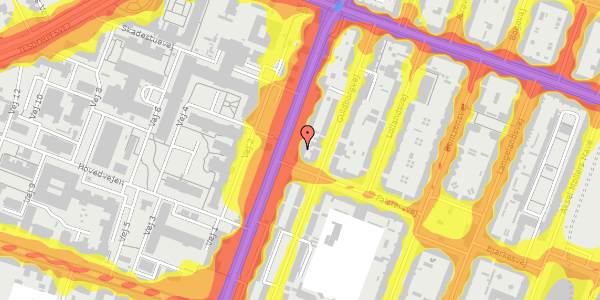 Trafikstøjkort på Nordre Fasanvej 76, st. th, 2000 Frederiksberg