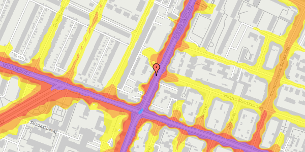 Trafikstøjkort på Nordre Fasanvej 95B, st. th, 2000 Frederiksberg