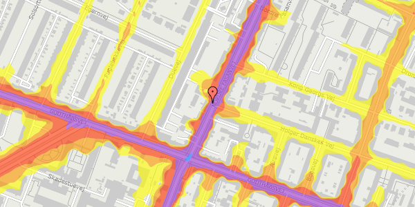 Trafikstøjkort på Nordre Fasanvej 97A, st. th, 2000 Frederiksberg