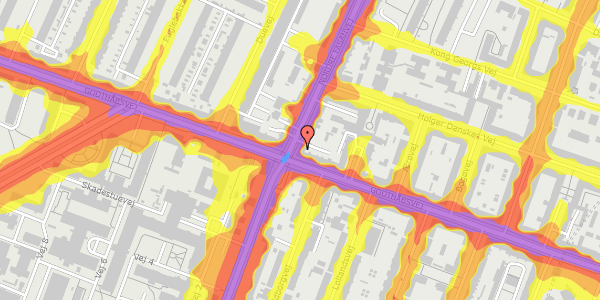 Trafikstøjkort på Nordre Fasanvej 98, st. , 2000 Frederiksberg