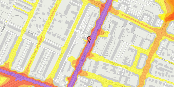 Trafikstøjkort på Nordre Fasanvej 111, st. , 2000 Frederiksberg