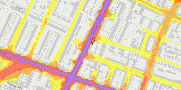 Trafikstøjkort på Nordre Fasanvej 116, st. th, 2000 Frederiksberg