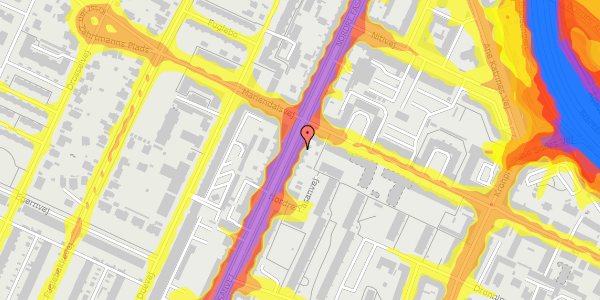 Trafikstøjkort på Nordre Fasanvej 130B, st. tv, 2000 Frederiksberg