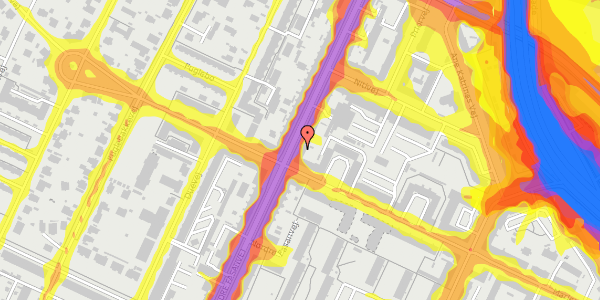 Trafikstøjkort på Nordre Fasanvej 134, st. th, 2000 Frederiksberg