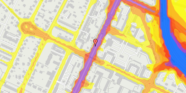 Trafikstøjkort på Nordre Fasanvej 141, st. th, 2000 Frederiksberg