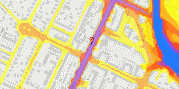 Trafikstøjkort på Nordre Fasanvej 143, st. th, 2000 Frederiksberg