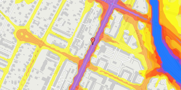 Trafikstøjkort på Nordre Fasanvej 149, st. th, 2000 Frederiksberg