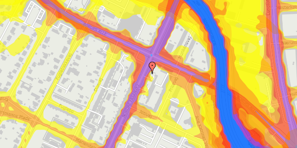 Trafikstøjkort på Nordre Fasanvej 154, 3. th, 2000 Frederiksberg