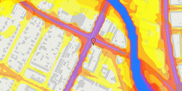 Trafikstøjkort på Nordre Fasanvej 156, st. tv, 2000 Frederiksberg