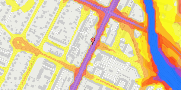 Trafikstøjkort på Nordre Fasanvej 157, st. th, 2000 Frederiksberg