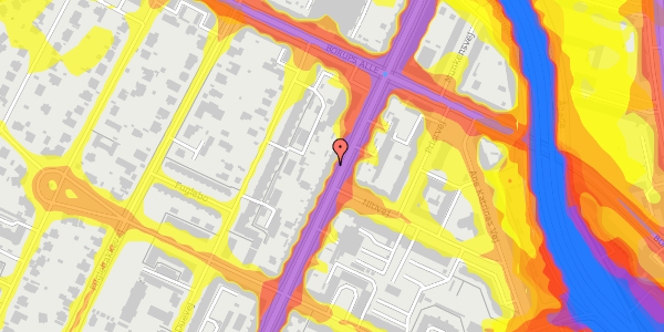 Trafikstøjkort på Nordre Fasanvej 165, 5. th, 2000 Frederiksberg