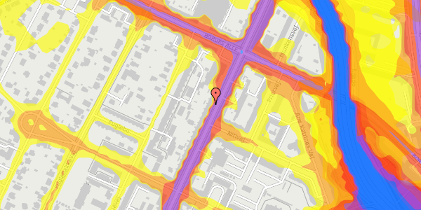 Trafikstøjkort på Nordre Fasanvej 167, st. th, 2000 Frederiksberg