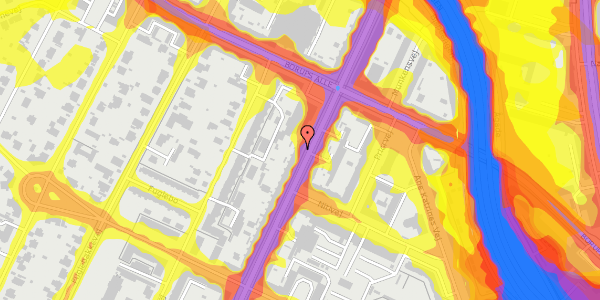 Trafikstøjkort på Nordre Fasanvej 171, st. th, 2000 Frederiksberg