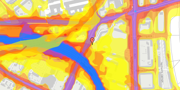 Trafikstøjkort på Nordre Fasanvej 180, 1. th, 2000 Frederiksberg