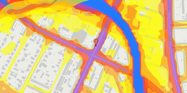 Trafikstøjkort på Nordre Fasanvej 185, st. th, 2000 Frederiksberg