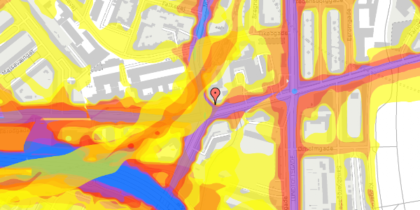 Trafikstøjkort på Nordre Fasanvej 192, kl. , 2000 Frederiksberg