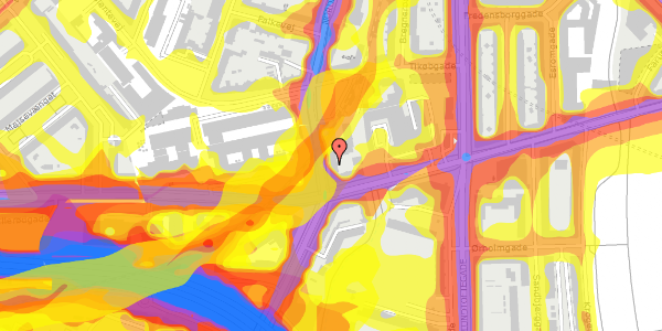 Trafikstøjkort på Nordre Fasanvej 194, 3. th, 2000 Frederiksberg