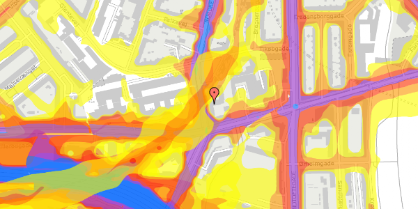 Trafikstøjkort på Nordre Fasanvej 196, 1. th, 2000 Frederiksberg