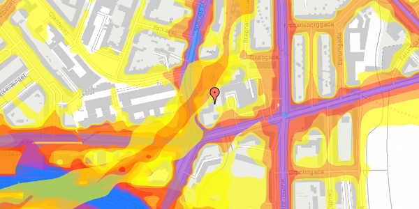 Trafikstøjkort på Nordre Fasanvej 200, 1. th, 2000 Frederiksberg