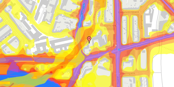 Trafikstøjkort på Nordre Fasanvej 202, kl. , 2000 Frederiksberg