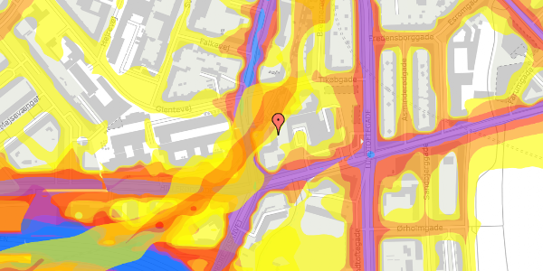 Trafikstøjkort på Nordre Fasanvej 202, 3. th, 2000 Frederiksberg