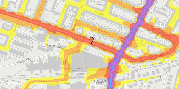 Trafikstøjkort på Nyelandsvej 13, 2000 Frederiksberg