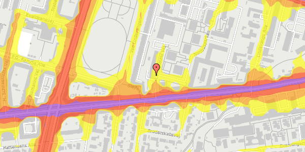 Trafikstøjkort på H.V. Nyholms Vej 7, 4. , 2000 Frederiksberg