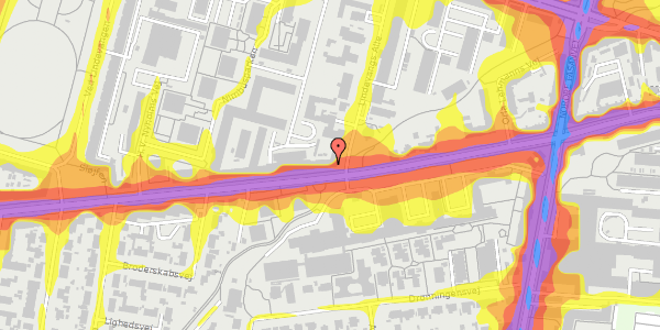 Trafikstøjkort på Peter Bangs Vej 18, st. 2, 2000 Frederiksberg